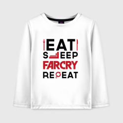 Детский лонгслив хлопок Надпись: eat sleep Far Cry repeat