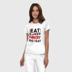 Женская пижама хлопок Надпись: eat sleep Far Cry repeat - фото 2