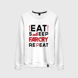 Женский свитшот хлопок Надпись: eat sleep Far Cry repeat