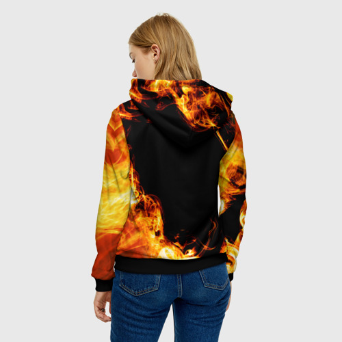 Женская толстовка 3D Thousand Foot Krutch и пылающий огонь, цвет 3D печать - фото 4