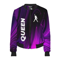 Женский бомбер 3D Queen violet plasma