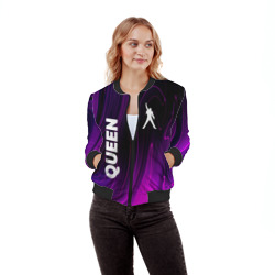 Женский бомбер 3D Queen violet plasma - фото 2