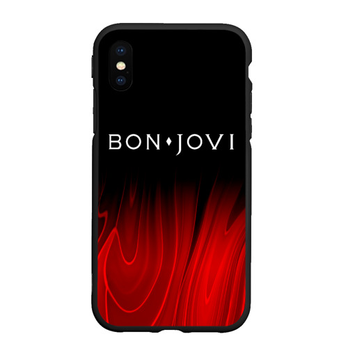 Чехол для iPhone XS Max матовый Bon Jovi red plasma