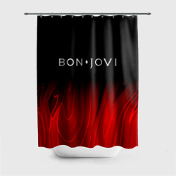 Штора 3D для ванной Bon Jovi red plasma