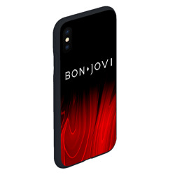 Чехол для iPhone XS Max матовый Bon Jovi red plasma - фото 2