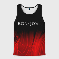 Мужская майка 3D Bon Jovi red plasma