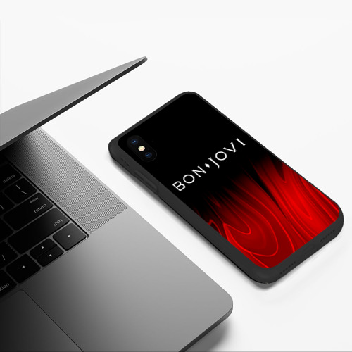 Чехол для iPhone XS Max матовый Bon Jovi red plasma - фото 5