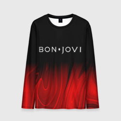 Мужской лонгслив 3D Bon Jovi red plasma