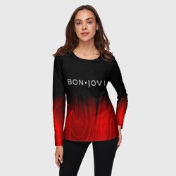 Женский лонгслив 3D Bon Jovi red plasma - фото 2