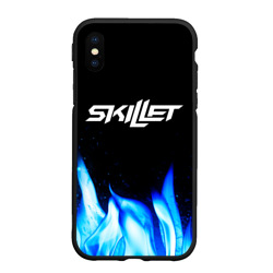 Чехол для iPhone XS Max матовый Skillet blue fire