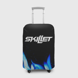 Чехол для чемодана 3D Skillet blue fire