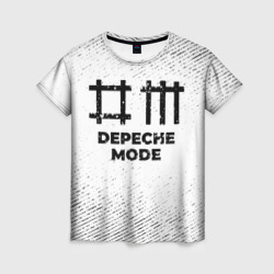 Женская футболка 3D Depeche Mode с потертостями на светлом фоне