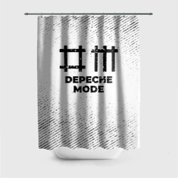 Штора 3D для ванной Depeche Mode с потертостями на светлом фоне