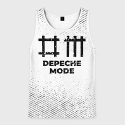 Мужская майка 3D Depeche Mode с потертостями на светлом фоне