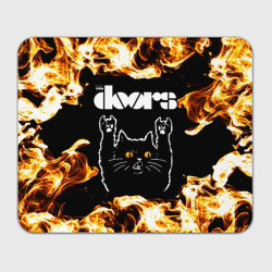 Прямоугольный коврик для мышки The Doors рок кот и огонь