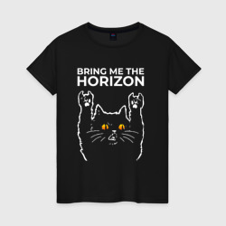 Женская футболка хлопок Bring Me the Horizon rock cat