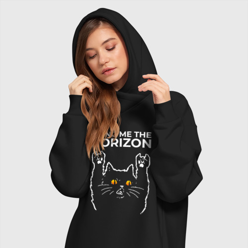 Платье-худи хлопок Bring Me the Horizon rock cat, цвет черный - фото 3