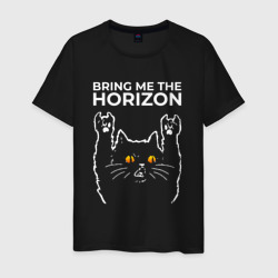 Мужская футболка хлопок Bring Me the Horizon rock cat