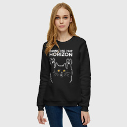 Женский свитшот хлопок Bring Me the Horizon rock cat - фото 2