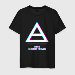 Светящаяся мужская футболка Thirty Seconds to Mars glitch rock