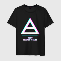 Thirty Seconds to Mars glitch rock – Мужская футболка хлопок с принтом купить со скидкой в -20%