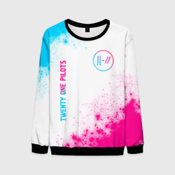 Мужской свитшот 3D Twenty One Pilots neon gradient style: надпись, символ