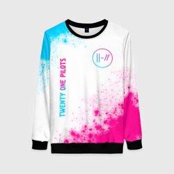 Женский свитшот 3D Twenty One Pilots neon gradient style: надпись, символ