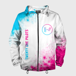 Мужская ветровка 3D Twenty One Pilots neon gradient style: надпись, символ