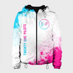 Женская куртка 3D Twenty One Pilots neon gradient style: надпись, символ