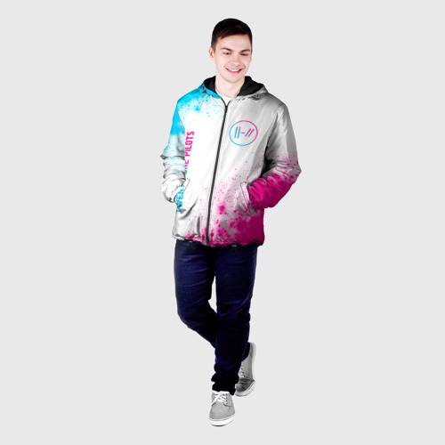 Мужская куртка 3D Twenty One Pilots neon gradient style: надпись, символ, цвет 3D печать - фото 3