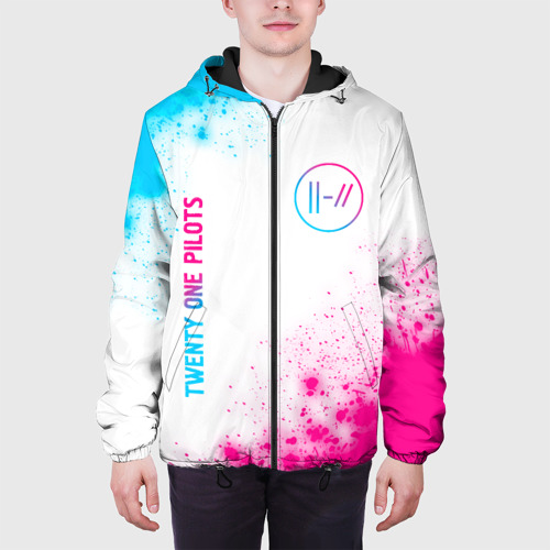 Мужская куртка 3D Twenty One Pilots neon gradient style: надпись, символ, цвет 3D печать - фото 4