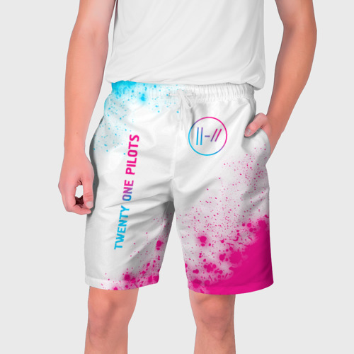 Мужские шорты 3D Twenty One Pilots neon gradient style: надпись, символ, цвет 3D печать