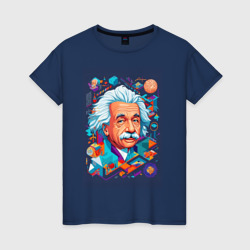 Женская футболка хлопок Альберт Эйнштейн гениальный ученый