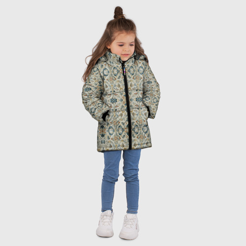 Зимняя куртка для девочек 3D с принтом Царские узоры, вид сбоку #3