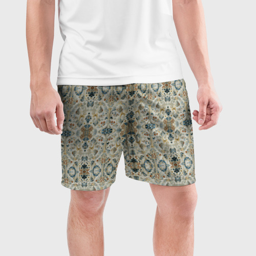 Мужские шорты спортивные с принтом Царские узоры, фото на моделе #1