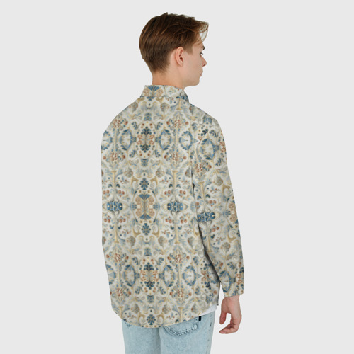 Мужская рубашка oversize 3D с принтом Царские узоры, вид сзади #2