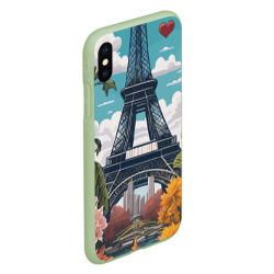 Чехол для iPhone XS Max матовый Эйфелева башня в цветах - фото 2