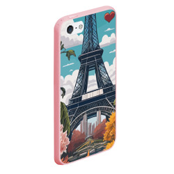 Чехол для iPhone 5/5S матовый Эйфелева башня в цветах - фото 2