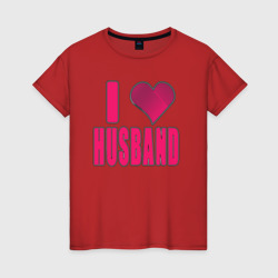 Я люблю мужа - надпись с сердечком – Футболка из хлопка с принтом купить со скидкой в -20%