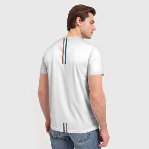 Мужская футболка 3D с принтом Форма Team Vitality white, вид сзади #2