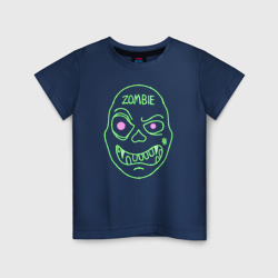 Светящаяся детская футболка Неоновая маска Зомби