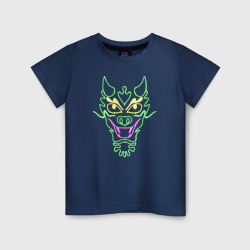 Светящаяся детская футболка Неоновая маска Китайский дракон