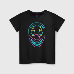 Светящаяся детская футболка Неоновая маска Клоун