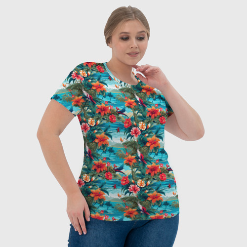 Женская футболка 3D с принтом Гавайский паттерн, фото #4