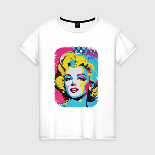 Женская футболка из хлопка с принтом Enchanting Marilyn, вид спереди №1