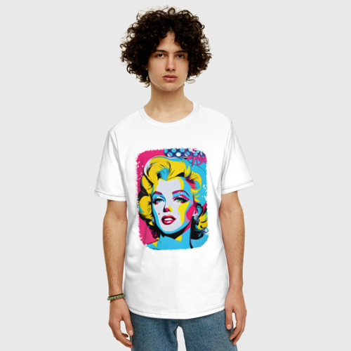 Мужская футболка хлопок Oversize с принтом Enchanting Marilyn, фото на моделе #1