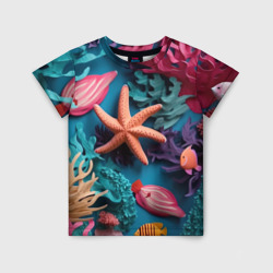 Детская футболка 3D Морская звезда объемная
