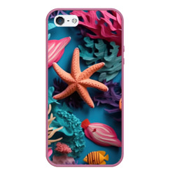 Чехол для iPhone 5/5S матовый Морская звезда объемная