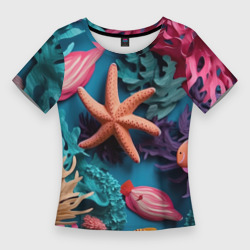 Женская футболка 3D Slim Морская звезда объемная