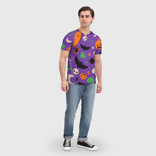 Мужская футболка 3D с принтом Halloween style, вид сбоку #3